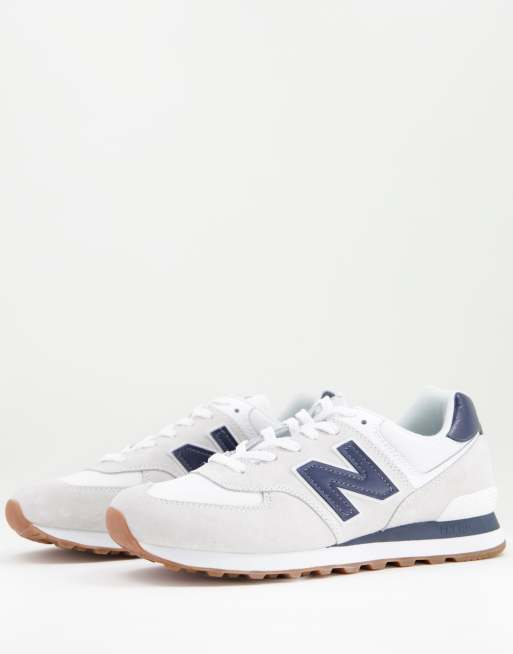 New balance 574 store blanche et bleu marine