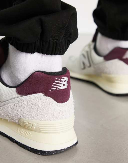 New Balance 574 Baskets Blanc et bordeaux