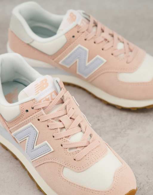 New balance 574 on sale bleu et rose