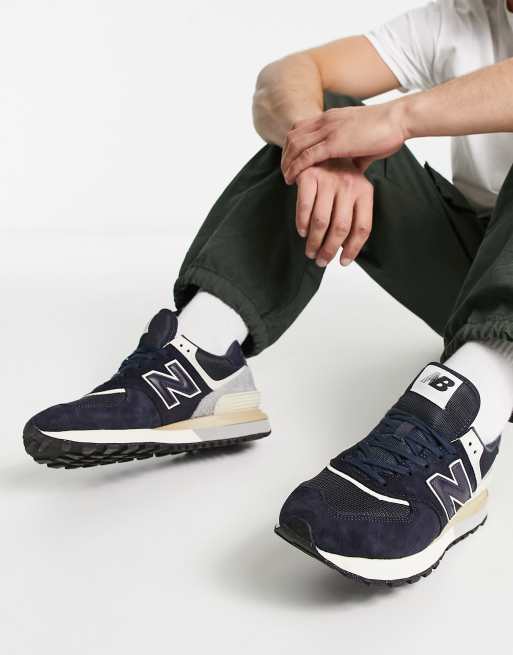 New balance 574 store blanche et bleu marine