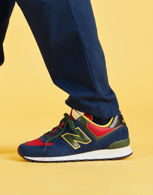 New balance 574 rouge cheap et bleu