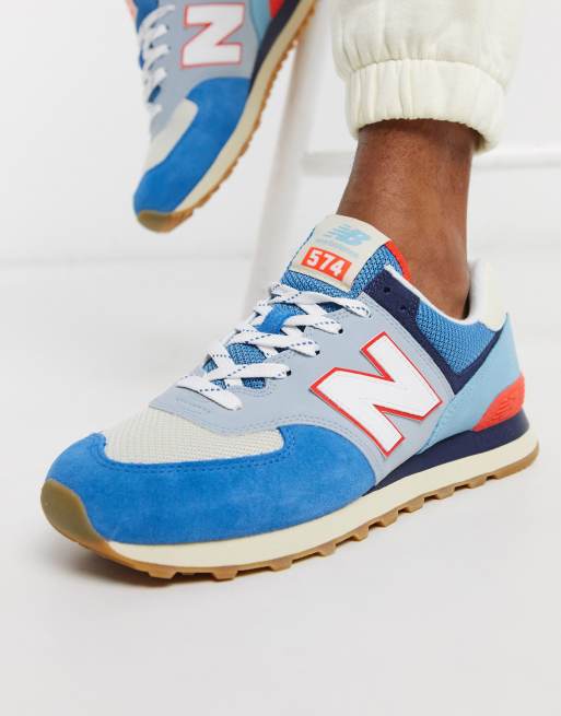 New balance 574 bleu et clearance rouge