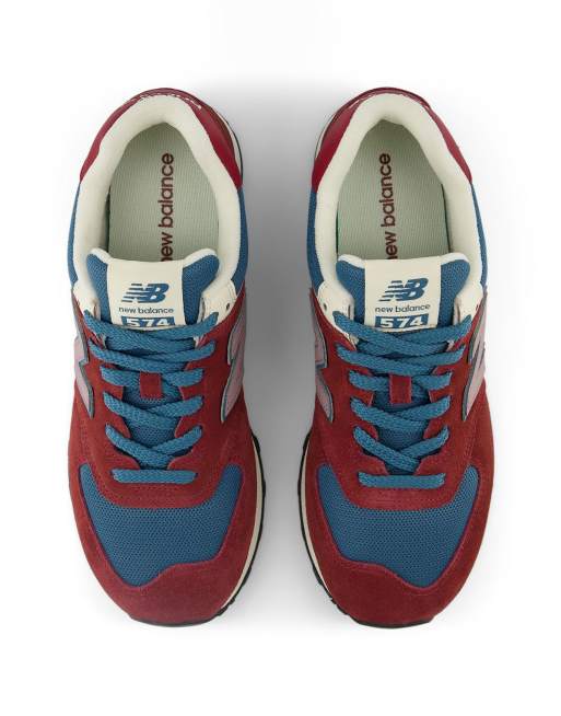 New Balance 574 Baskets Bordeaux et bleu