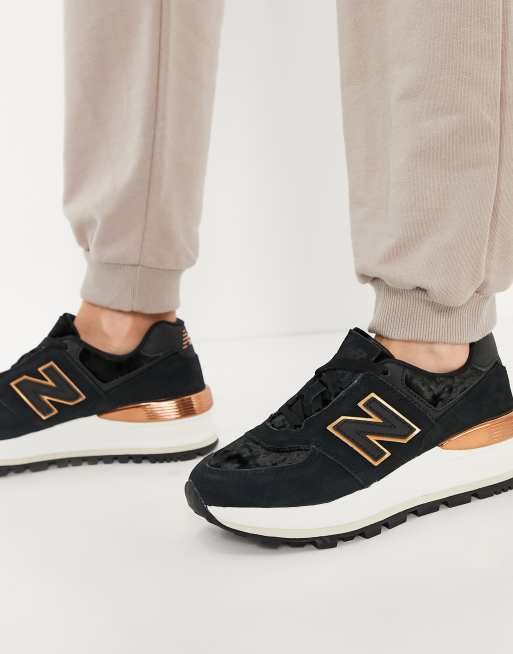 New balance 574 noir cheap et or