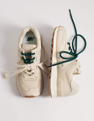 Baskets en daim à doubles lacets - Beige-Neutre 41