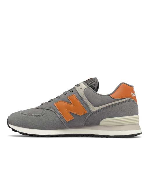 New balance grise shop et orange fluo