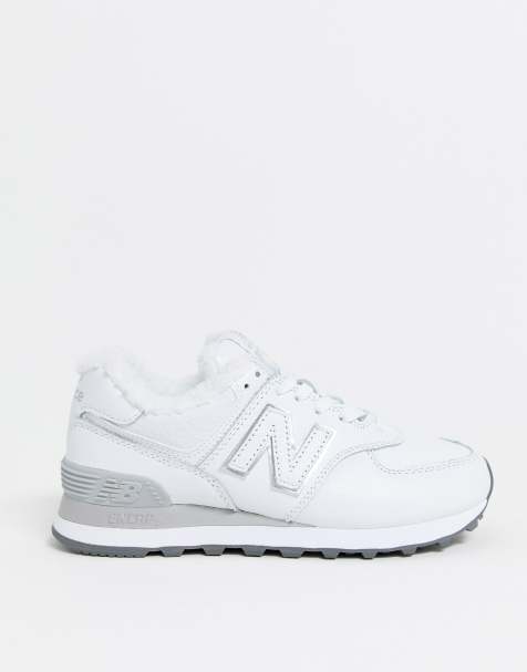 New Balance - 574 - Baskets imitation peau de mouton - Blanc