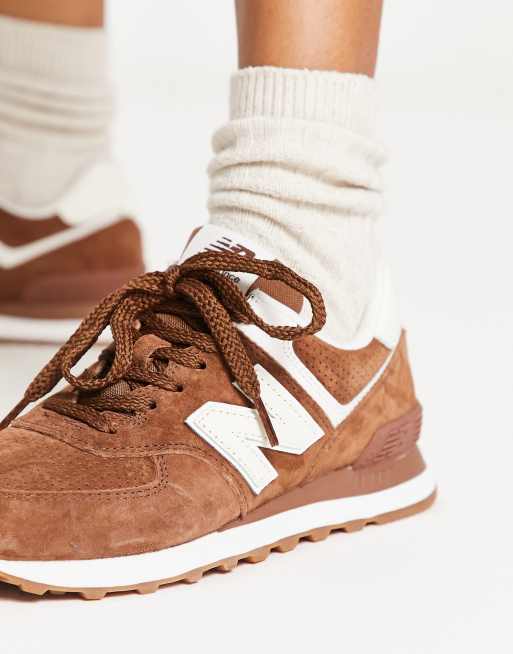 New balance sales cuir marron