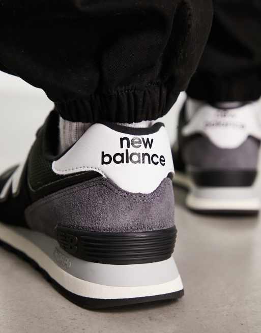 New balance 574 on sale noir blanc gris