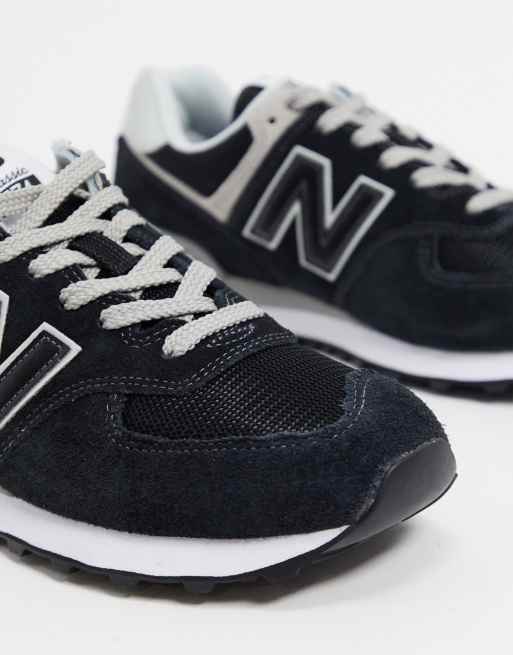 New balance ml574 noir cheap et blanc