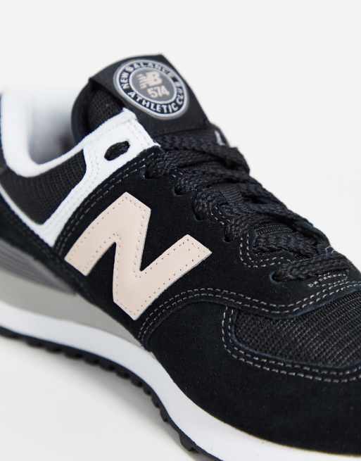 New Balance 574 Baskets Noir et rose