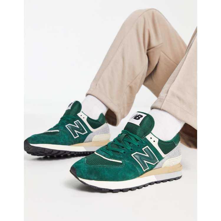 New Balance 574 Baskets Vert fonc et blanc cass ASOS