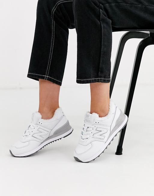 New Balance 574 borg trainers in white New Balance 574 borg trainers in white