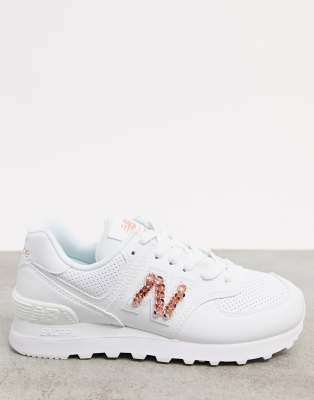 NEW BALANCE 574 CHAIN REACTION SNEAKERS IN WHITE,WL574HNE