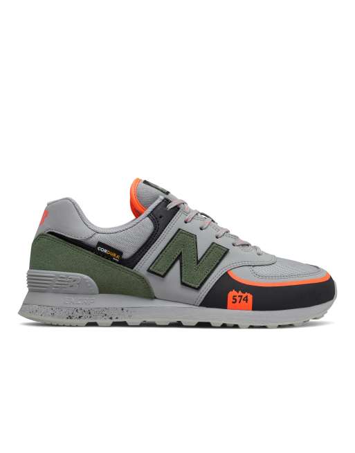 New Balance 574 Cordura sneakers in gray and green ASOS