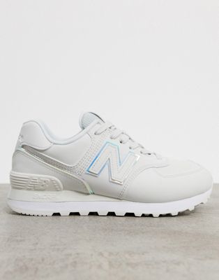 New Balance 574 Fashion Metallic trainers in white | ASOS