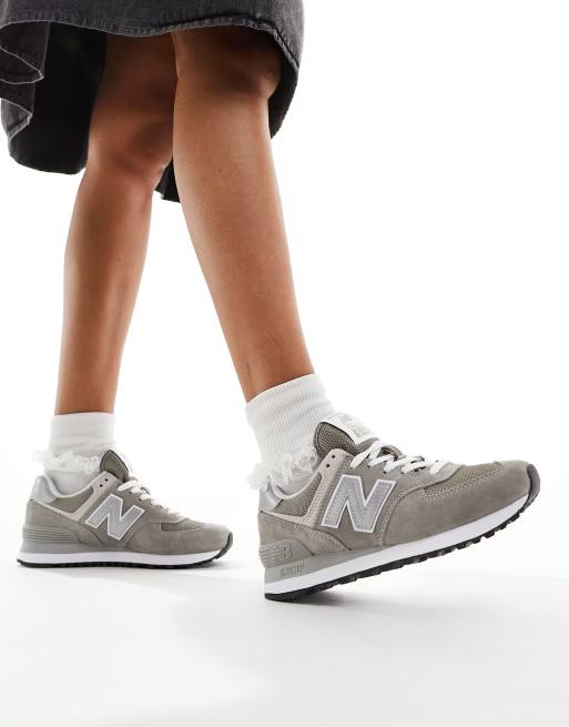 New Balance - 574 - Grå og hvide sneakers, 4 af 5