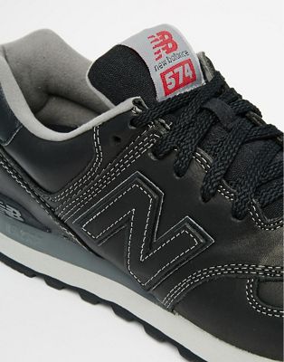 new balance men's 574 lux leather trainers