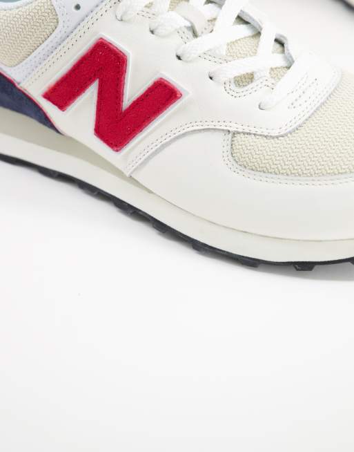New Balance – 574 – Marinblå, vita och röda träningsskor, 2 av 4