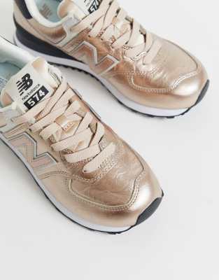 New balance 574 metallic hotsell rose gold