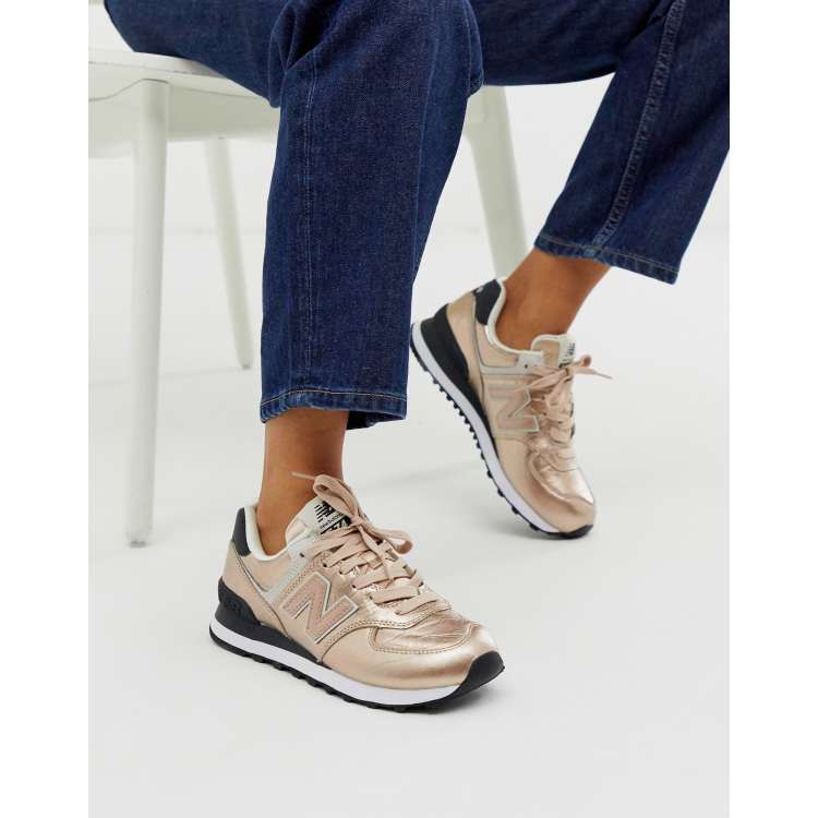 Vervolgen wapenkamer Gedrag New Balance - 574 - Metallic sneakers in rosé-goud | ASOS