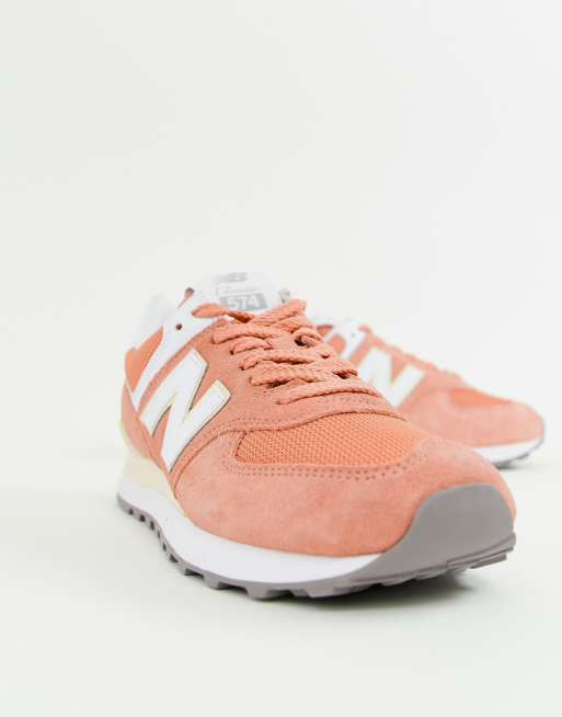 New Balance 574 Pastel sneakers in coral, 2 of 4
