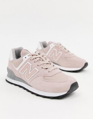 New Balance 574 pink suede trainers | ASOS