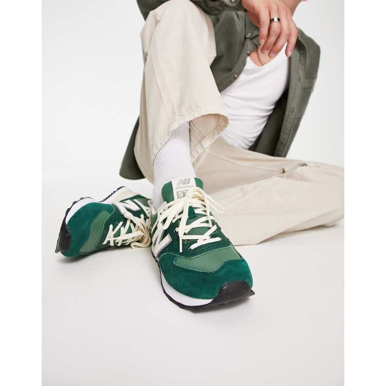 biografie twijfel Bedenken New Balance - 574 - Premium - Sneakers in groen en gebroken wit | ASOS