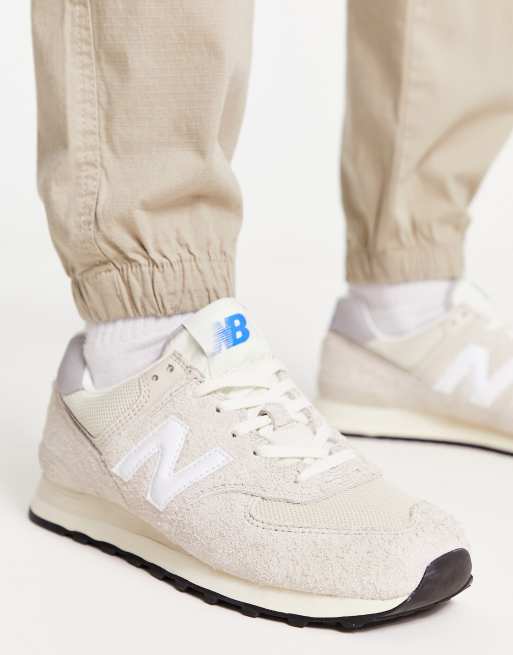 New Balance - 574 - Premium sneakers in zandkleur en gebroken wit, 4 van 4