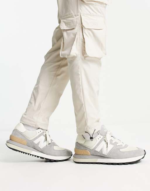 New Balance 574 premium trainers in pale grey ASOS