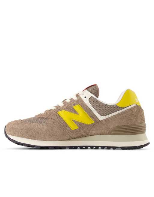 New Balance – 574 – Sneaker in Braun und Gelb, 4 von 4