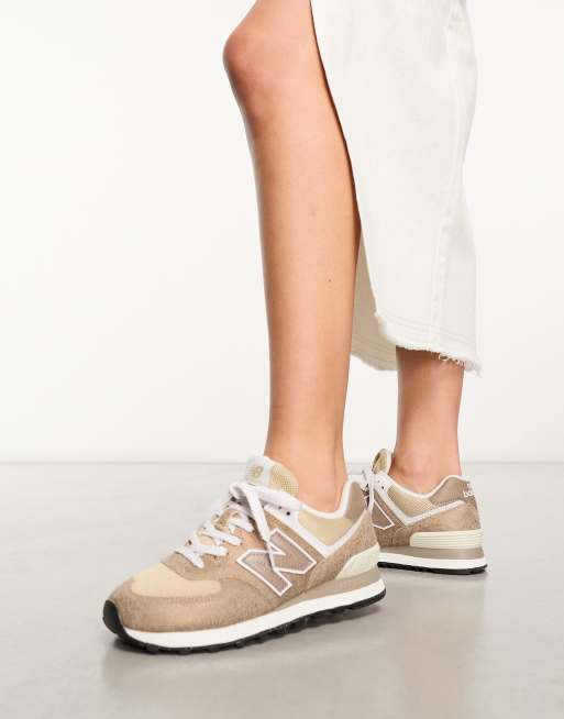 New Balance – Linear Heritage – Leggings in Dunkelbraun mit hohem Bund