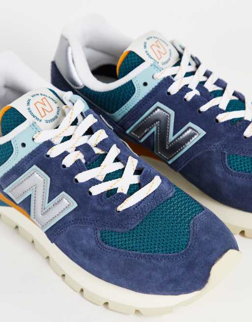 New Balance 574 Sneaker in Marineblau und Blaugr n ASOS
