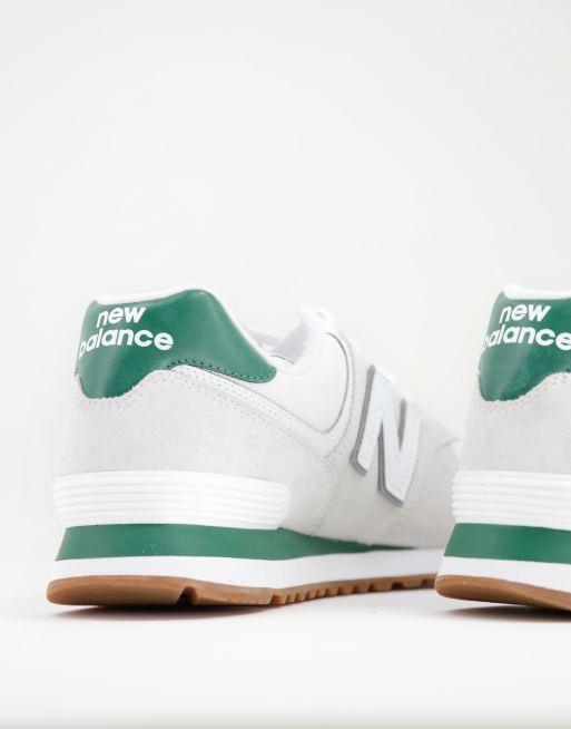 New balance 574 store weiß grün