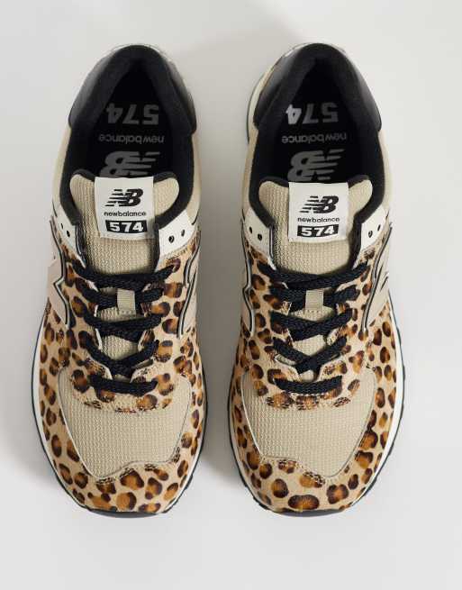 New Balance 574 Sneaker mit Leopardenmuster, 3 von 5