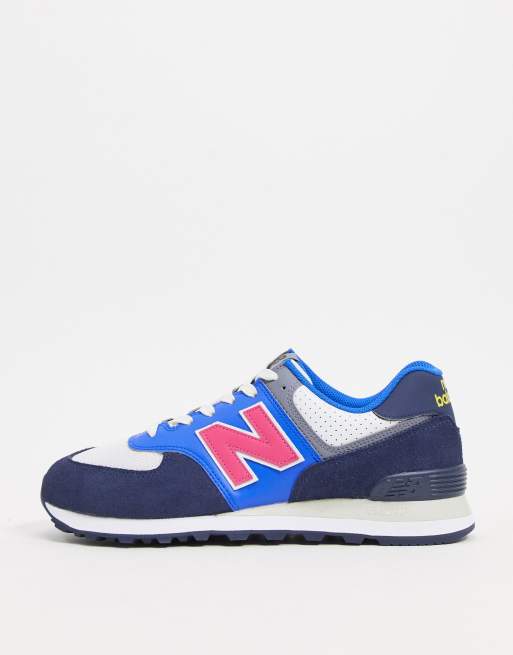 New balance 574 azzurre on sale