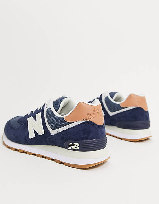 New Balance - 574 - Sneakers blu navy con suola in gomma