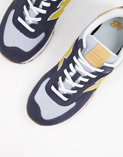 New Balance - 574 - Sneakers blu navy e gialle