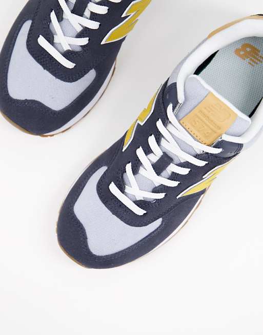 New Balance - 574 - Sneakers blu navy e gialle New Balance - 574 - Sneakers blu navy e gialle