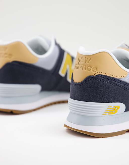 New Balance - 574 - Sneakers blu navy e gialle New Balance - 574 - Sneakers blu navy e gialle
