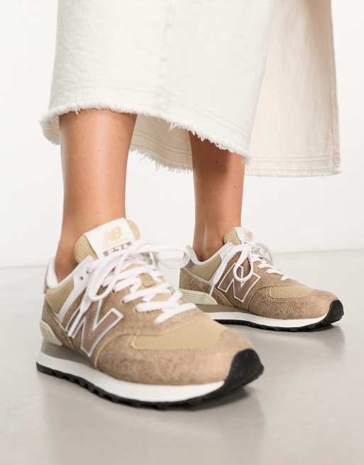 New Balance 574 Sneakers color cuoio e marrone metallizzato ASOS