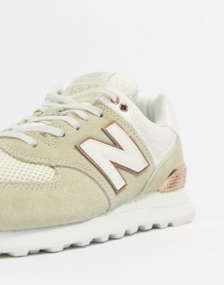 New Balance - 574 - Sneakers crema e oro rosa
