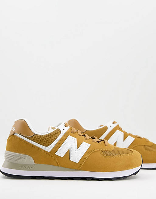 New Balance - 574 - Sneakers giallo senape e bianco الصوديوم في الماء