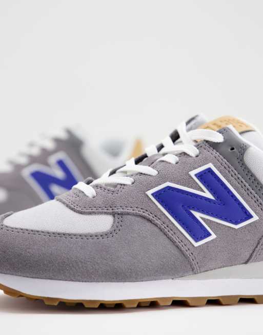 New Balance 574 Sneakers grigie e blu ASOS