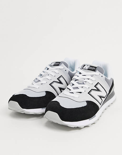 New Balance - 574 - Sneakers grigie e nere scamosciate