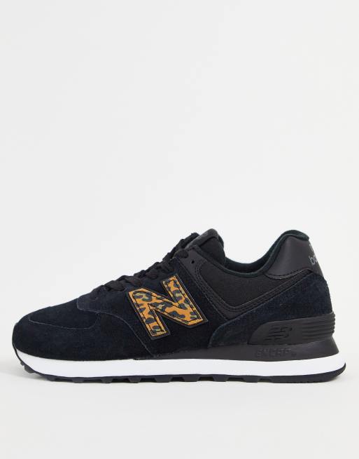 Black new balance discount with cheetah print