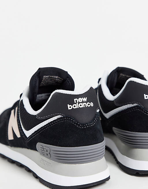 New Balance 574 sneakers in black and pink | ASOS