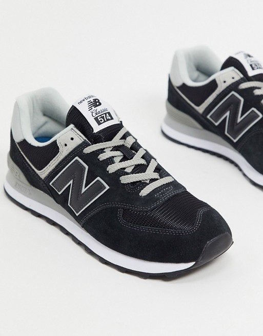 New Balance 574 sneakers in black suede | Faoswalim
