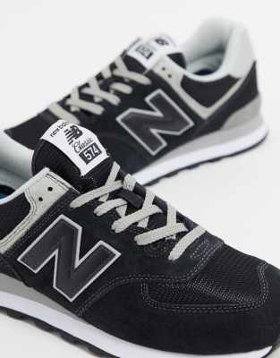 black new balance 574 trainers