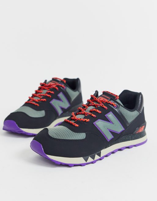 New Balance 574 Sneakers In Black Asos